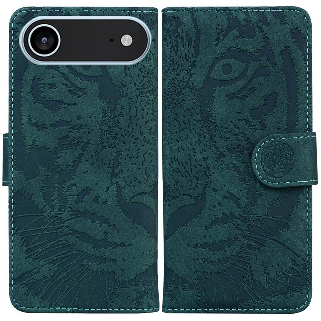 Dla iPhone 17 Etui Air Portfel Skórzany z Nadrukiem Tygrysa Pokrowiec na Telefon