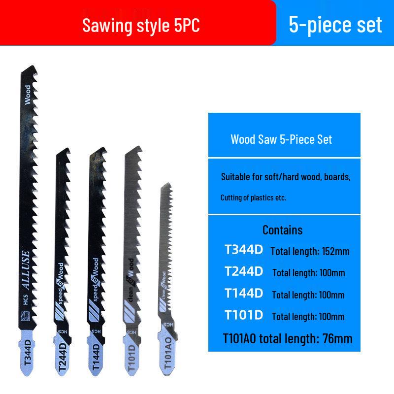 Extra Long Jigsaw Blade T244D - Fine/Coarse Teeth, Anti-Chip, for Wood, Metal, Plastic, Iron, Aluminum