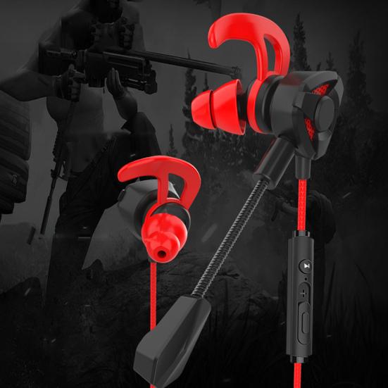 Gaming Earphone with Microphone Wire Control 3.5mm Jack In-ear Earphones E-sports Game Earphone for Mobile Phone