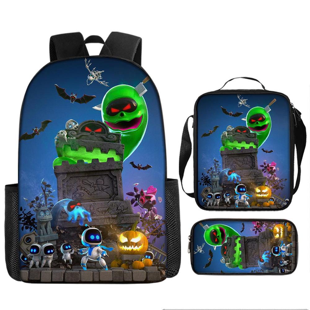 Cosmic Robot Peripheral Backpack, Youth and Primary School Students Schoolbag, Pencil Bag 3-piece Set