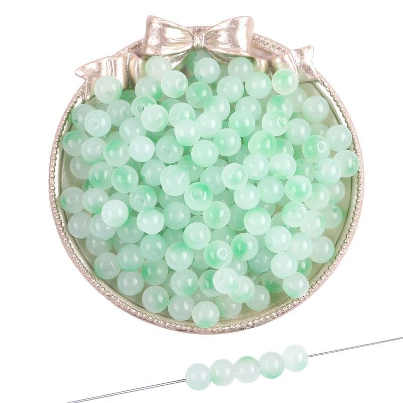 8mm Summer Dream Jelly Duplex Glass Round Beads Loose Beads DIY Handmade Bracelet Glaze Beading String Material Beads for Jewelry Making