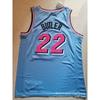 Camisa de Basquete Masculina Jimmy Butler 22 Miami Heat Costurada Roupa de Fã Roupa Esportiva Top Atlético Respirável
