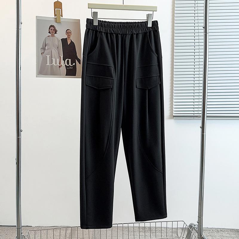 

2025 Autumn Plus Size Multi-Pocket Slimming Cargo Ankle Pants 6XL (suggested weight: 180-210 lbs)