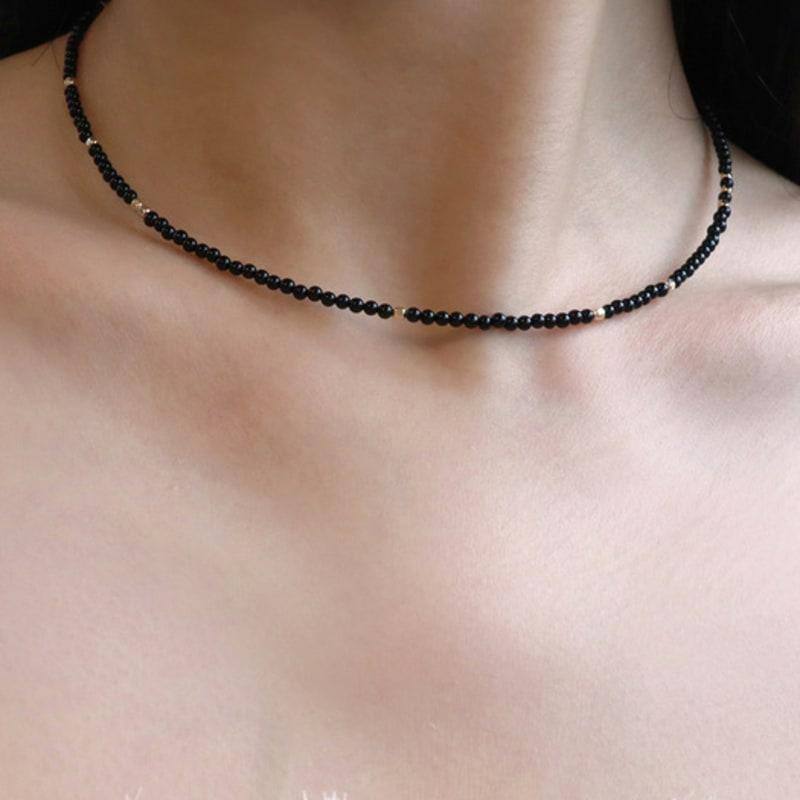 Less Is More Onyx Beads Necklace
