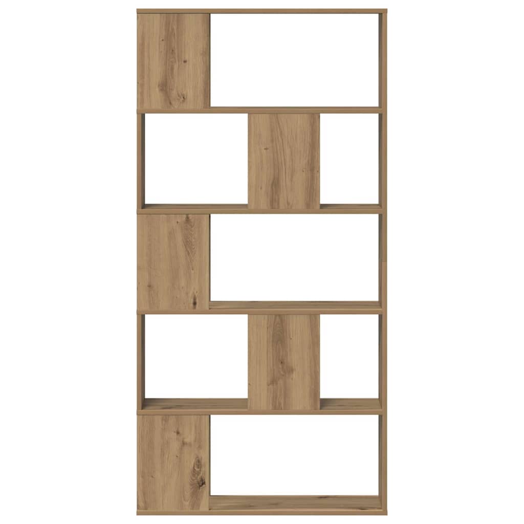 Bookshelf 5 Shelves Artisan Oak Finish 80.5 X 23.5 X 162.5 Cm Particleboard