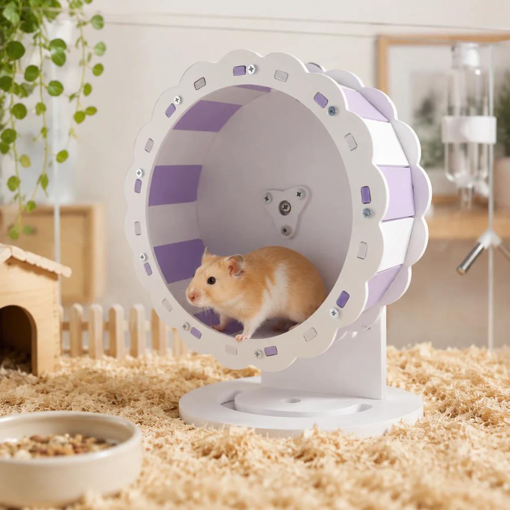 Hamster Running Wheel Silent Extra Large With Stand Treadmill Exercise Wheel Support Bracket For Golden Bear Hamsters Pet Cage