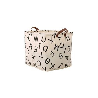Large Capacity Cotton Linen Laundry Basket Cute Printing Sundries Laundry Basket Desktop