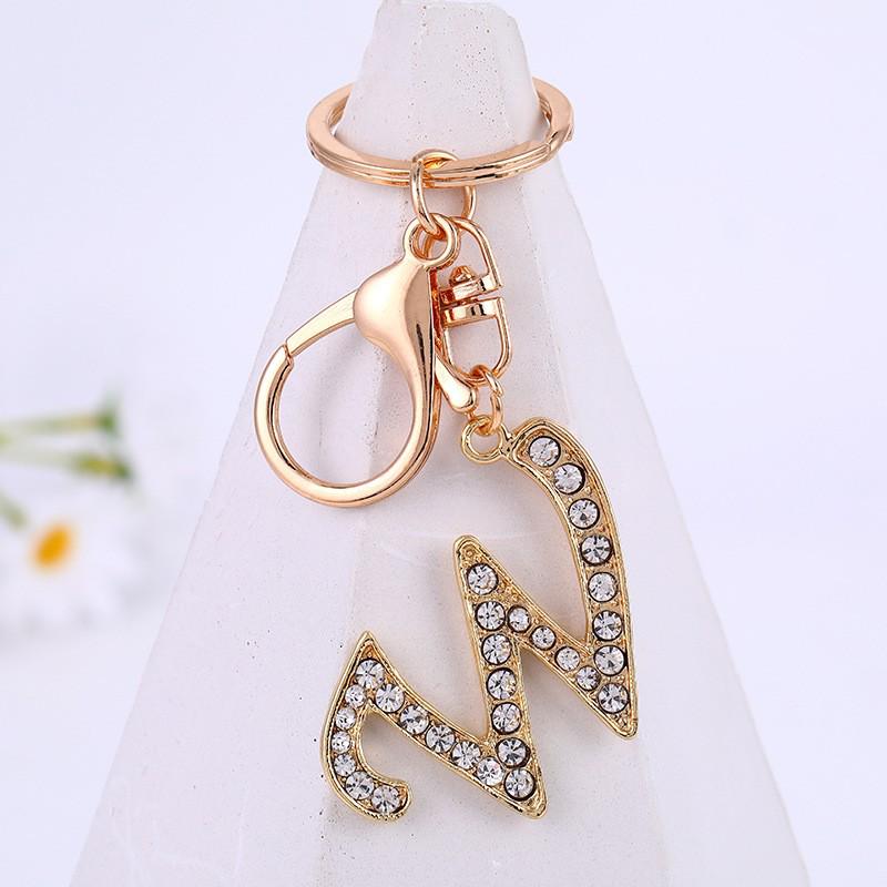 

Korean Style Rhinestone Alloy Letter Keychain Pendant