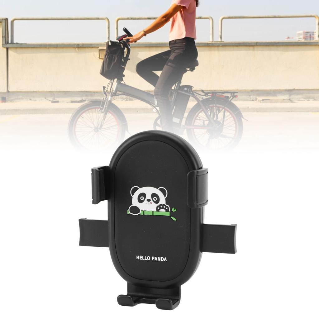 Cycle Phone Holder Shock Absorbing Quick Release All Around Protective Panda Pattern Handlebar Phone