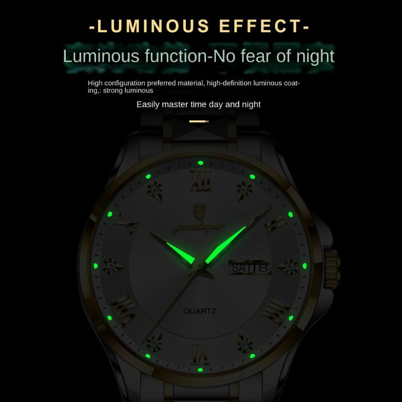 New Top Brand Fashion Men's Watch Luxury Double Calendar Fashion Business Luminous Men's Watch