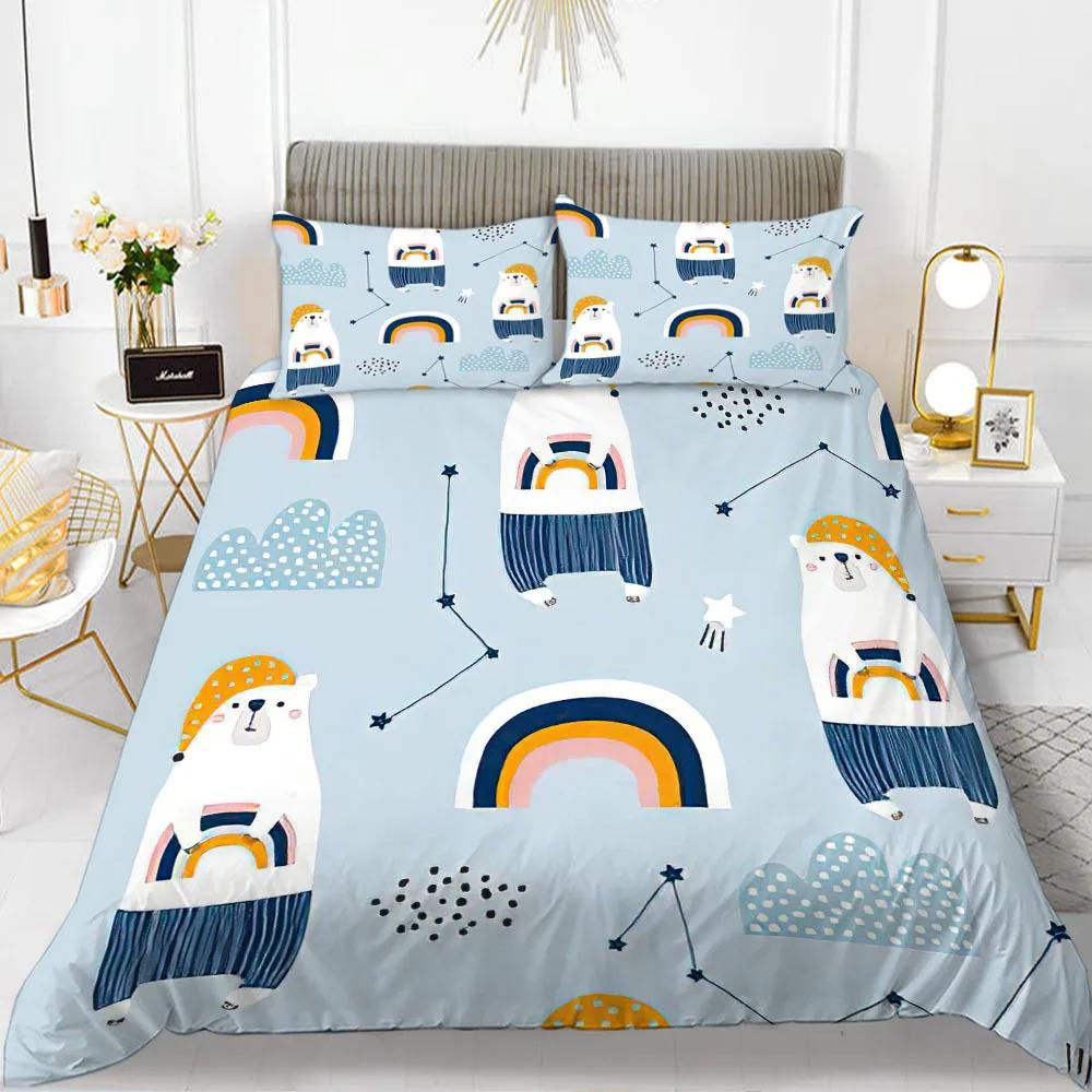 Sausage Dog Print Duvet Cover Set Queen King Full Size Cartoon Dachshund Puppy Bedding Set for Boys Polyester Comforter Cover
