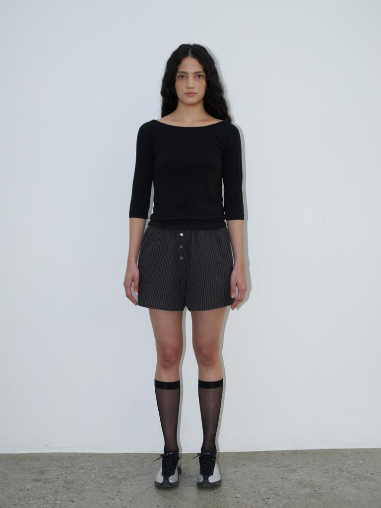 TEXT ROOM Agnes Boxer Shorts_Black