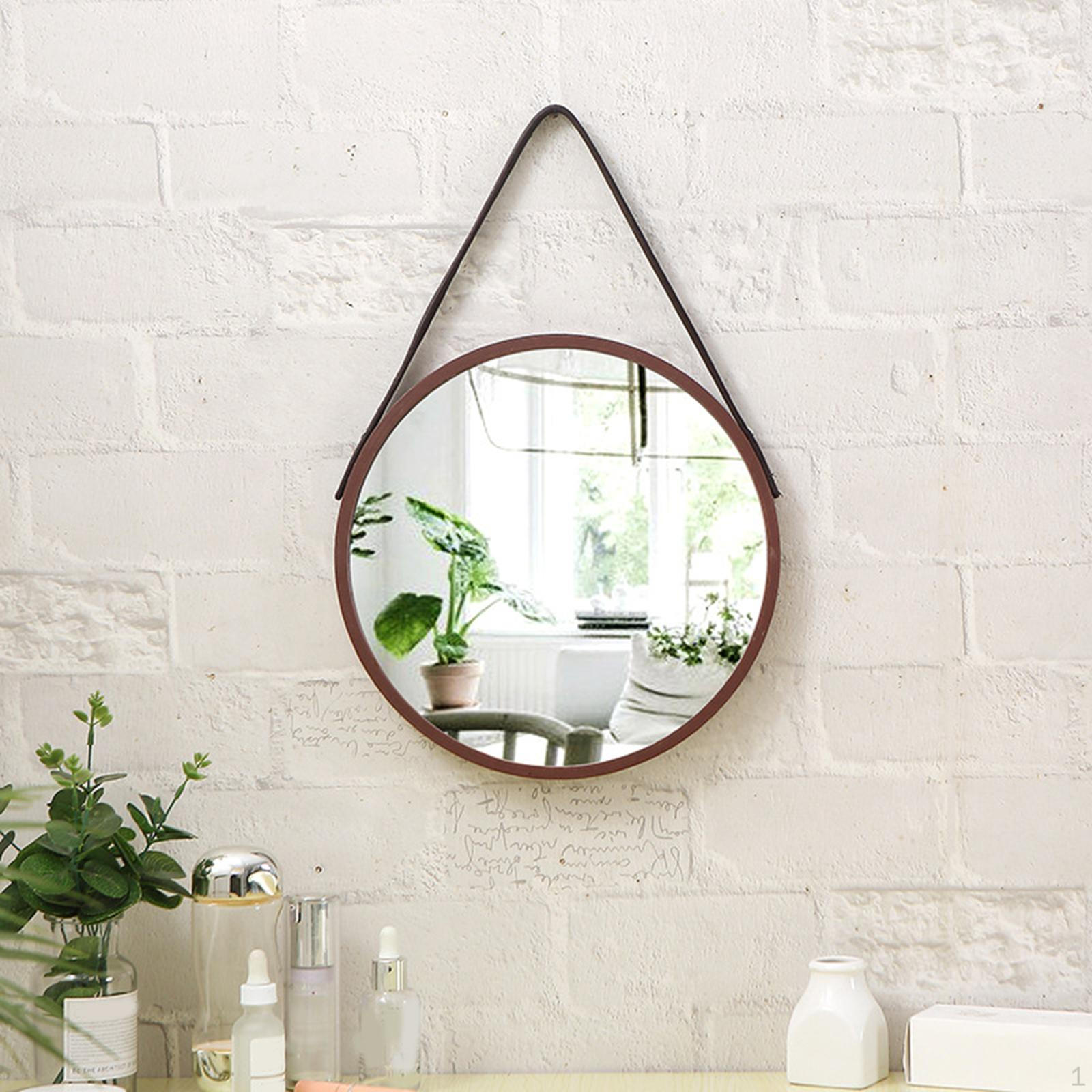 

Wall Mounted Mirror Decorative Farmhouse Circle Rustic with Hanging Rope for Bathroom Bedroom