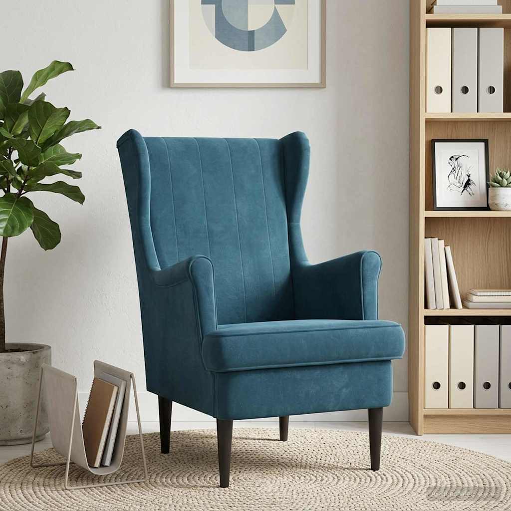 Blue Velvet Armchair