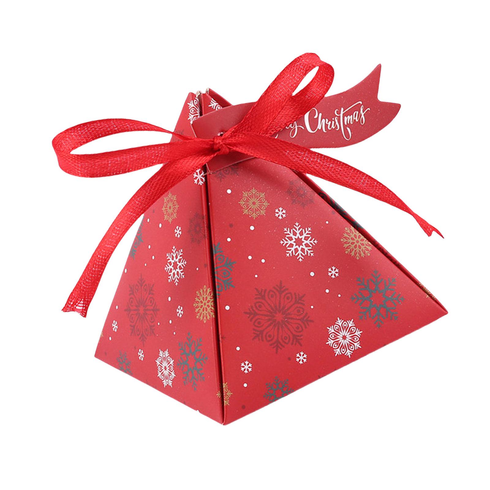 

Набор из 50 треугольных коробочек для угощений на рождественскую тематику Изысканные треугольные бумажные коробочки для рождественских конфет с праздничным шармом красный