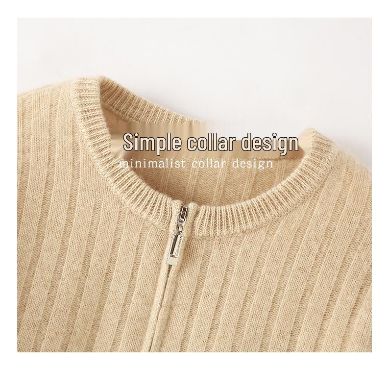 Women's Autumn/Winter 2024 Loose Cashmere Half-Zip Sweater