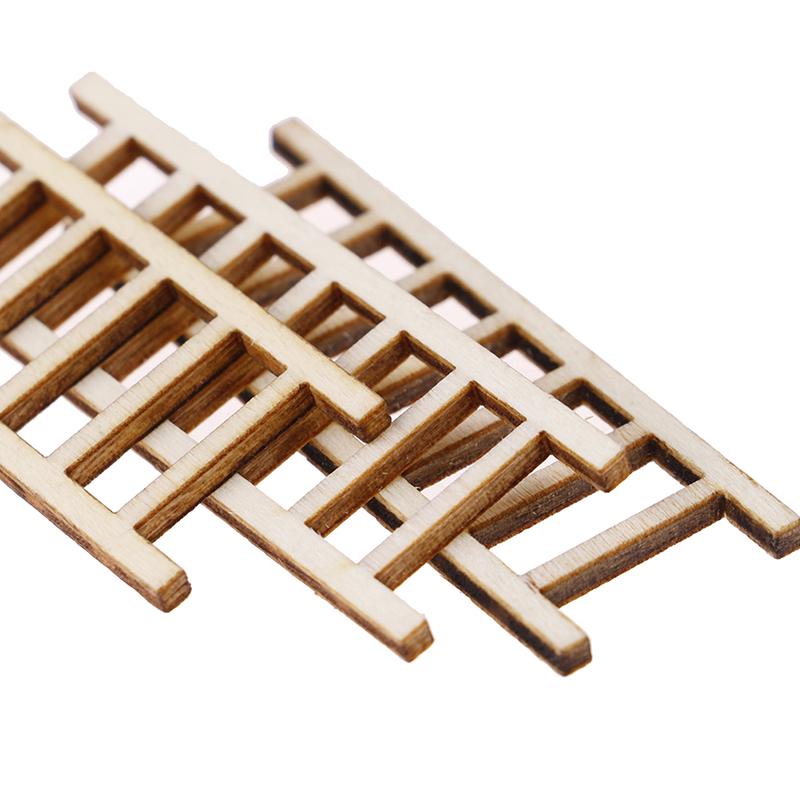 3Pcs Mini Wood Ladder Figurines Craft Garden Gift Diy Ornament Garden Decoration