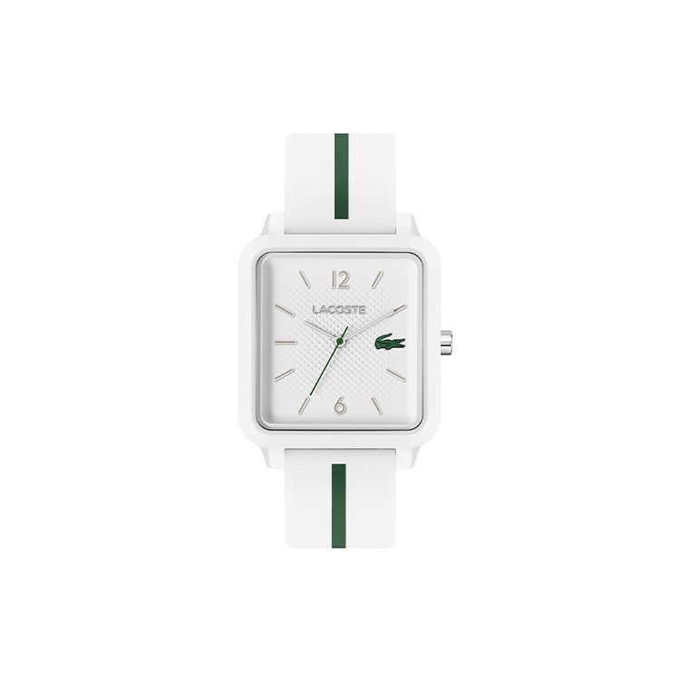 Lacoste Studio Series Watch Quartz Movement Silicone Strap 29Mm White Dial 50M Water Resistant Men watches 2011251 2011251