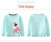 2025 Spring/Autumn Girls' Cartoon Cotton Sweatshirt with Round Neck