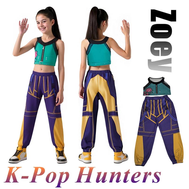 Children Zoey Mira Rumi 3D Print Cosplay Costume Halloween Carnival K-Pop Hunters Girl Group Idol Role Play Dress Up Outfit