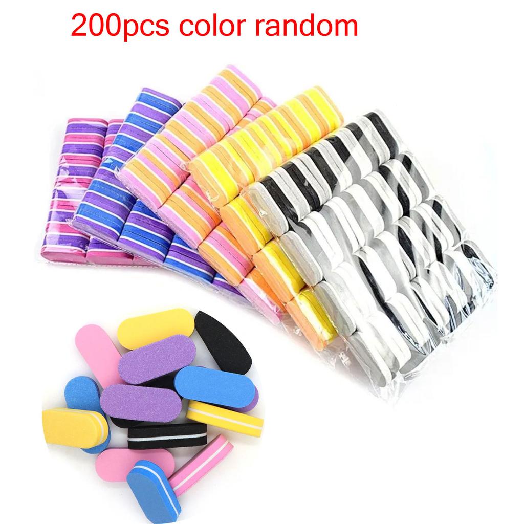 50 Pcs Mini Nail Files Block 100/180 Grit Sponge Buffers for Acrylic Nails Buffing Block Double Sided DIY Salon Manicure Tools