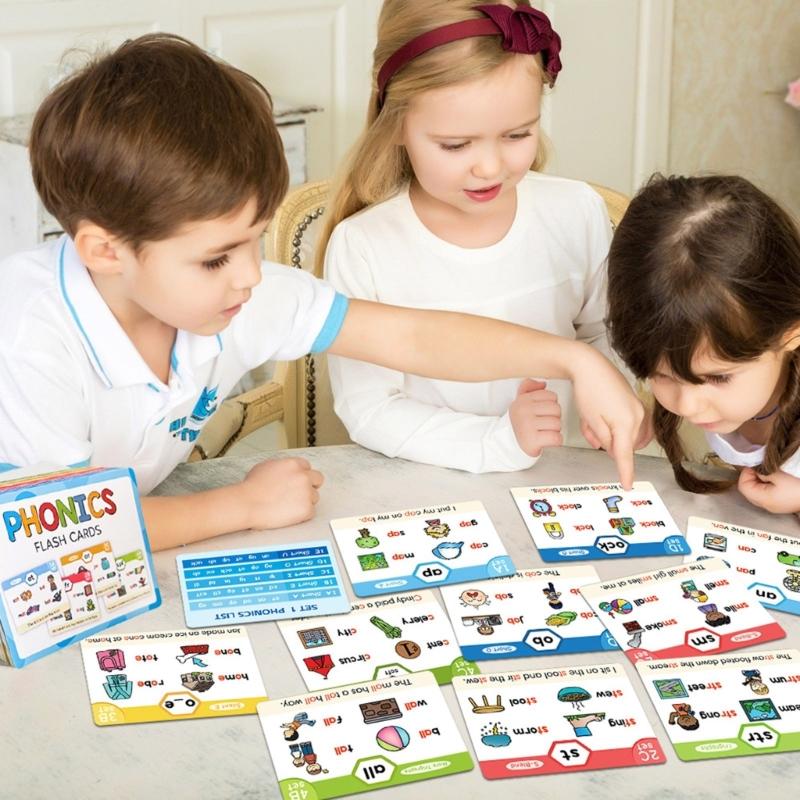 Kids Phonics Learning Cards Educational Toys English Words Learn To Read Cards English Learning Tool