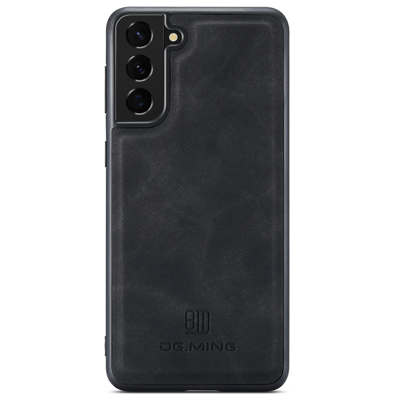 

DG.MING M2 Series Wireless Charging Shockproof Phone Protective Cover Detachable 2-in-1 Wallet Phone Case for Samsung Galaxy S22+ 5G Black