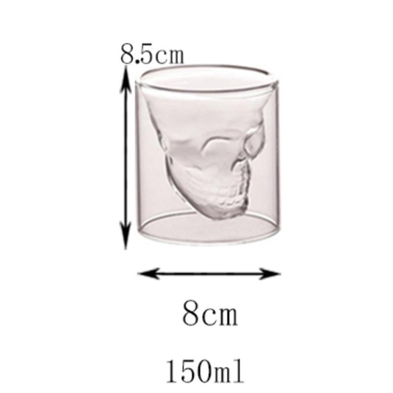 Hi Coffee Mug Double Crystal Skull Head Glass Cup Whisky Wine Vodka Bar Club Pivo Sklenice na víno