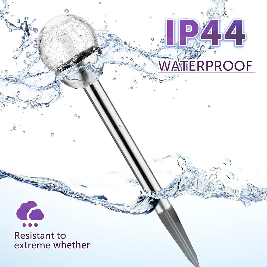 Solar Outdoor Garden Lights, Color Changing LED Path Lights, 3 Pack for Patio, Yard, Path