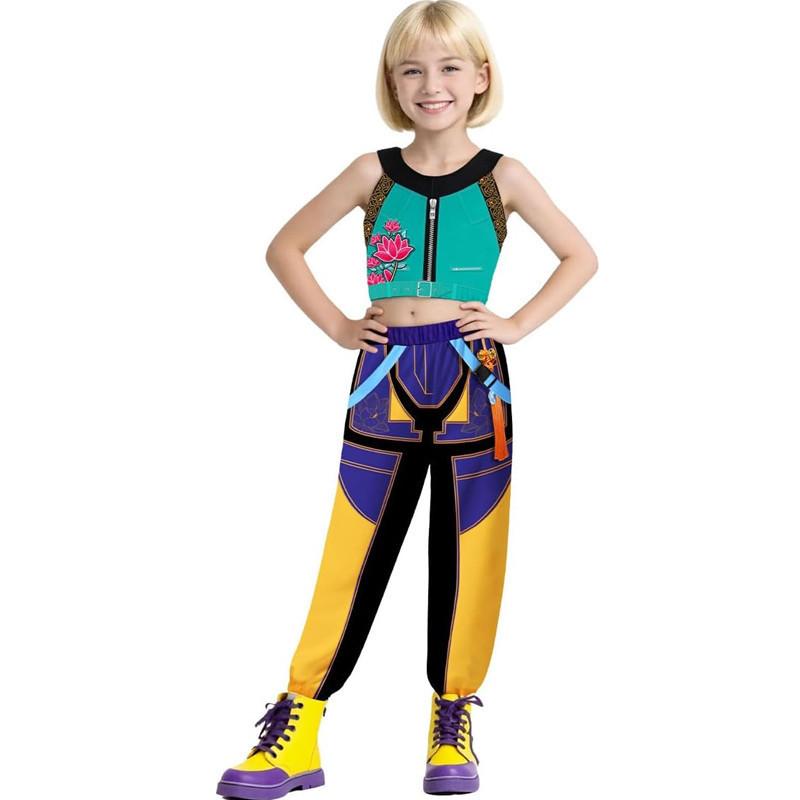 

Новый K-POP Косплей Костюм Охотницы на Демонов Костюм Поп-певицы Костюм на Хэллоуин Детский Наряд Сценический Костюм 130cm