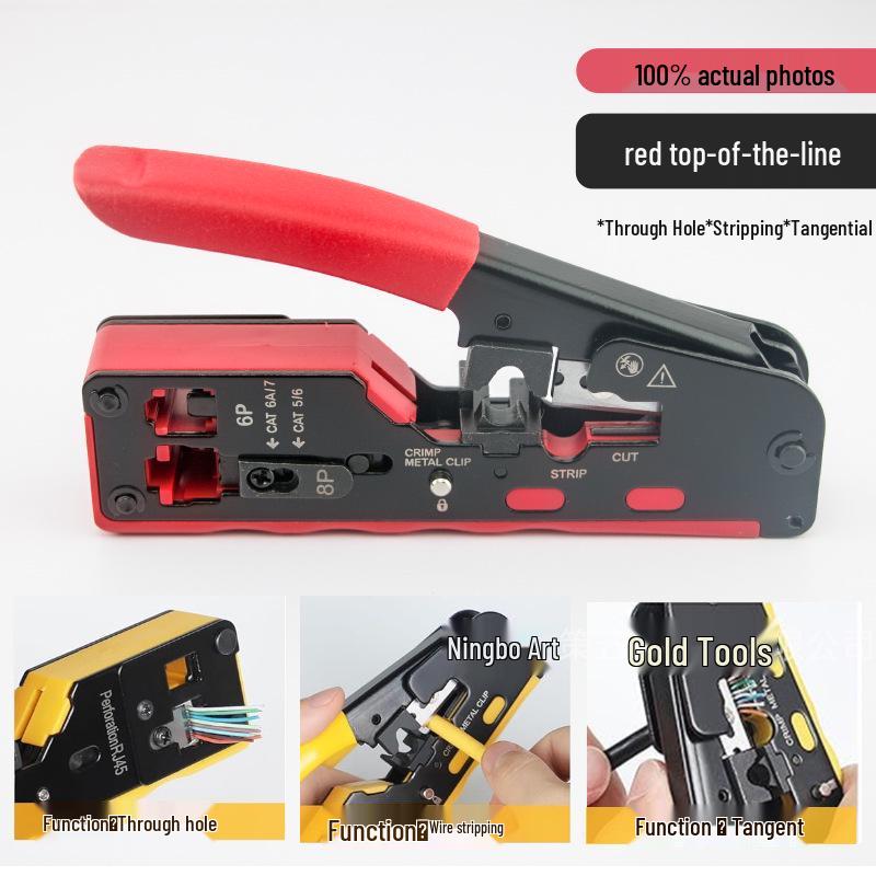 Multi-Function Category 5, 6, 7 Crimping and Wire Stripping Pliers for RJ45
