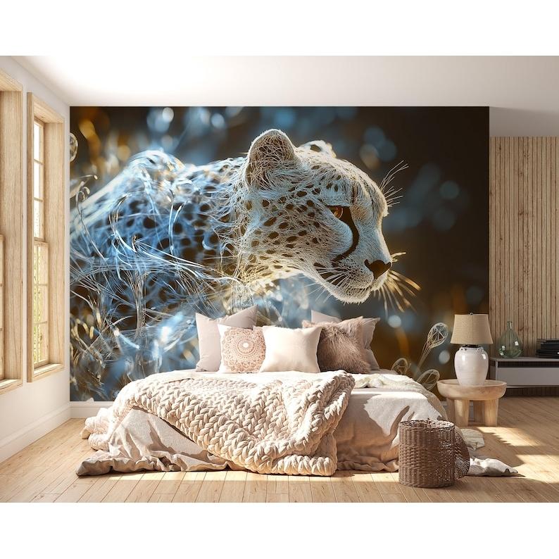 Fierce Leopard in the Jungle tapestry 75x100 чёрный