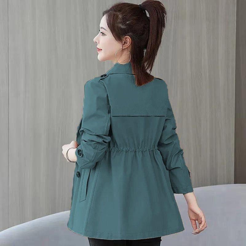 Double Layer Women Windbreaker 2024 Nové jaro podzimní krátký kabát Fashion3XL stojatý límec dámská bunda podšívka