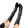 Vintage Women Knee High Boots Fashion Pointed Toe Belt Buckle Cowboy Boots Autumn Winter Ladies Chunky Heel Knight Long Booties