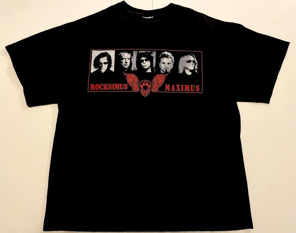 Aerosmith Rocksimus Maximus 2002 Tour Black Shirt For Men Women Cotton Tee BO987 Unisex T-Shirt Graphic Tee XXXXL