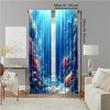 2 pcs   versatile polyester transparent curtains for home decoration Blue Underwater Landscape for use in bedrooms and living