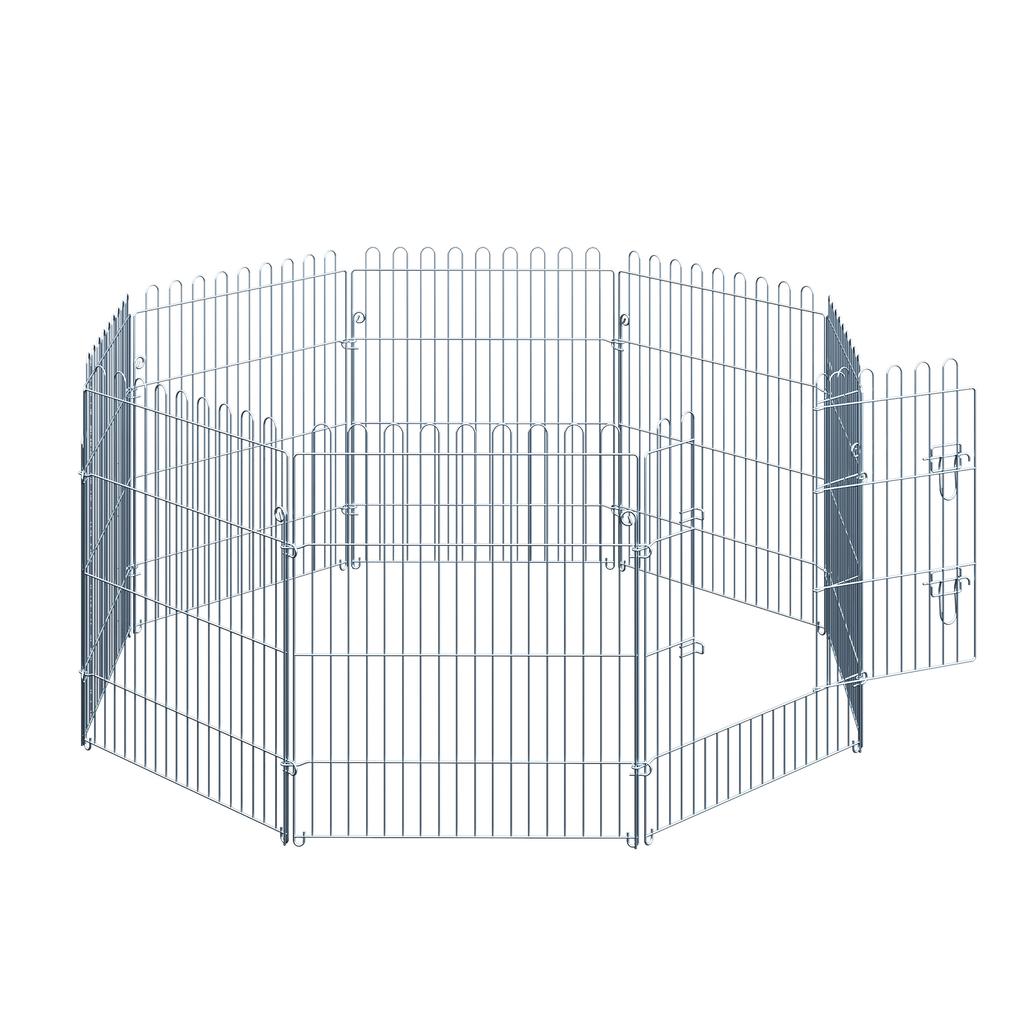 Recinto per Cani di Razza Libera Box Gioco per Cuccioli Recinzione per Cuccioli Box Gioco Cancello per Cuccioli per Animali 8 Pezzi L63 x A76 cm