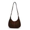 Bolsos cruzados de PU sólido de media luna, nueva moda, alta calidad, ligeros, novedosos, sensación avanzada, bolsos de hombro retro británicos