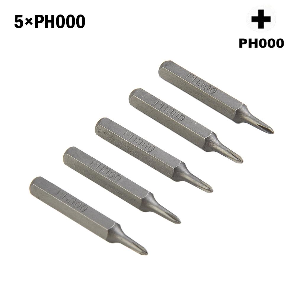 5pcs Bits Screwdriver Hex PH0000 PH000 PH00 PH0 PH1 PH2 Cross Screwdriver Bits H4x28mm Screwdriver Magnetic Bits