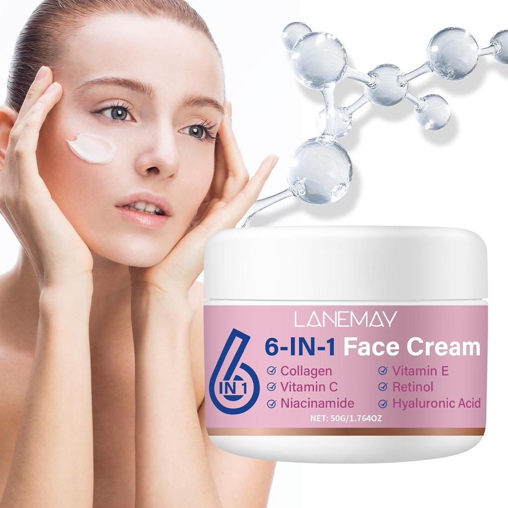 6-IN-1 Face Cream-Soften & Smooth-Firms & Delicates-Moisture Last 24 Hours-Suitable For All Skin Types, 50g