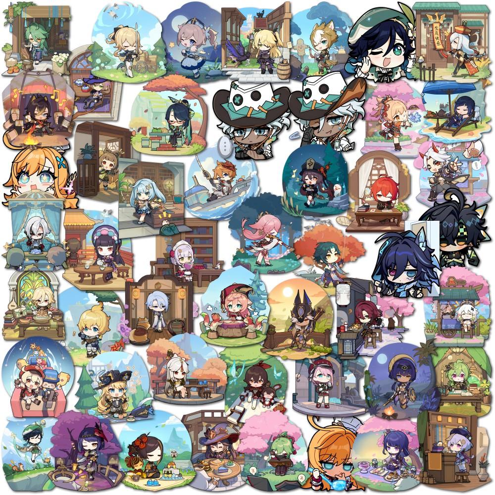 Cute Genshin Impact Stickers (50/100/200 Pieces) - Perfect for Laptops Anime/games Luggage Guitars and More A Must-have for Game Lovers!