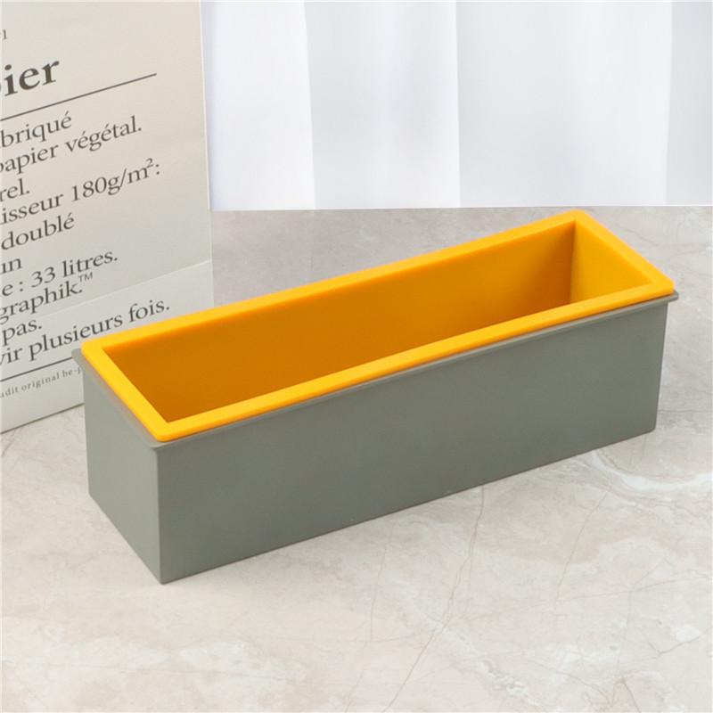 Plastic box + Silicone inner support Soap Mold 1200ml Mousse Cake Soap Mould DIY Multicolor Silicoen Loaf Cake Toast Mold