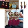Vintage Feather Bohemian Earrings With Alloy Carving For Women Festival And Daily Use