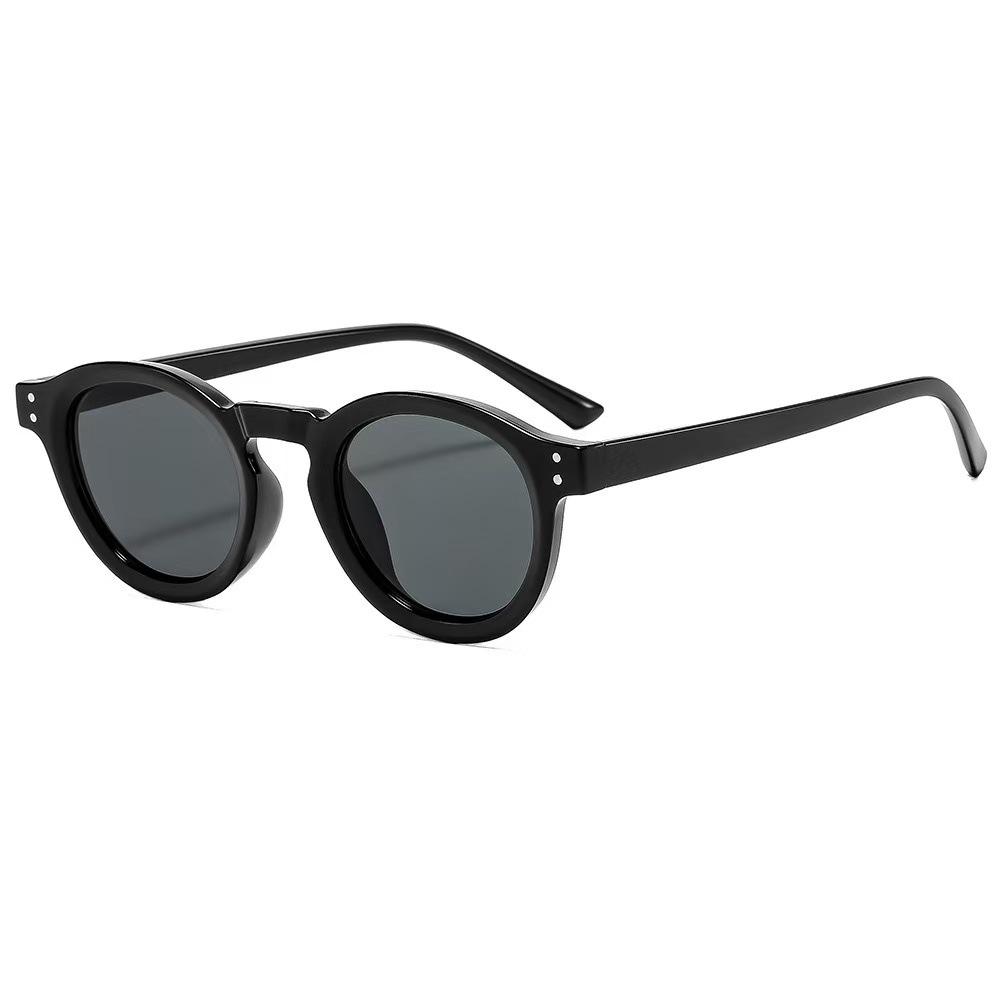 Round frame fashionable European and American style personalized retro casual men and women fashionable outdoor sunscreen trend high-end sunglasses