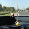 Ciondolo per Auto Gatto Portafortuna Decorazione Specchietto Retrovisore Ceramica Lega Accessori Cruscotto Regalo