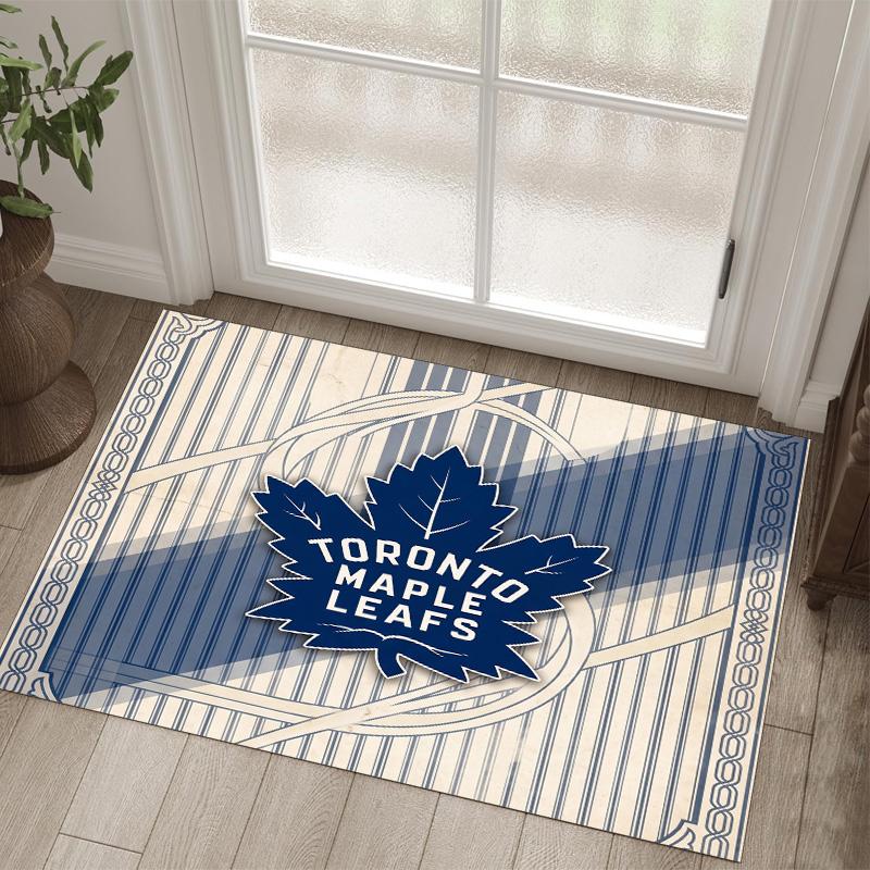 Toronto Maple Leafs Design Crystal Velvet Carpet Cozy Non?Slip Printed Rug For Bedroom Living Room Entrance