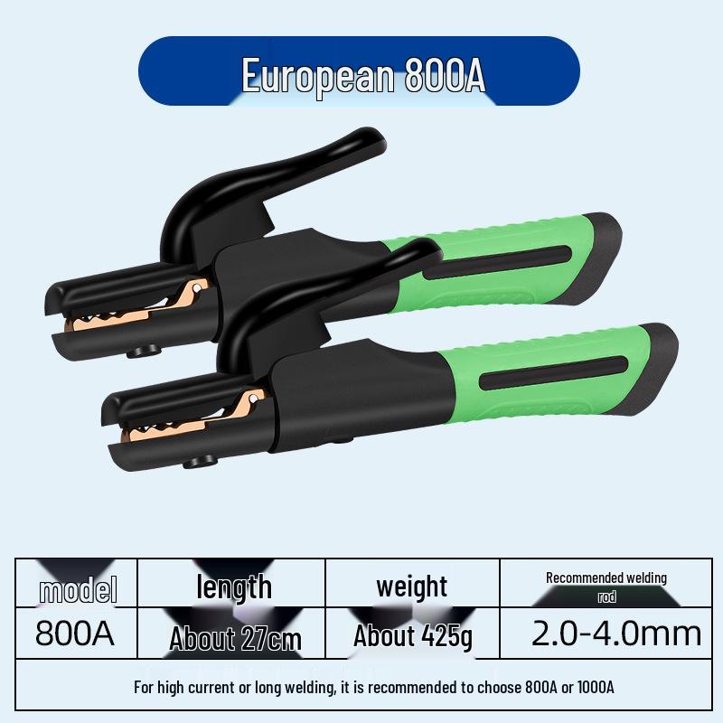 Durable 800A Copper Welding Pliers & Non-Scalding 500A Industrial Welding Holder - European Style