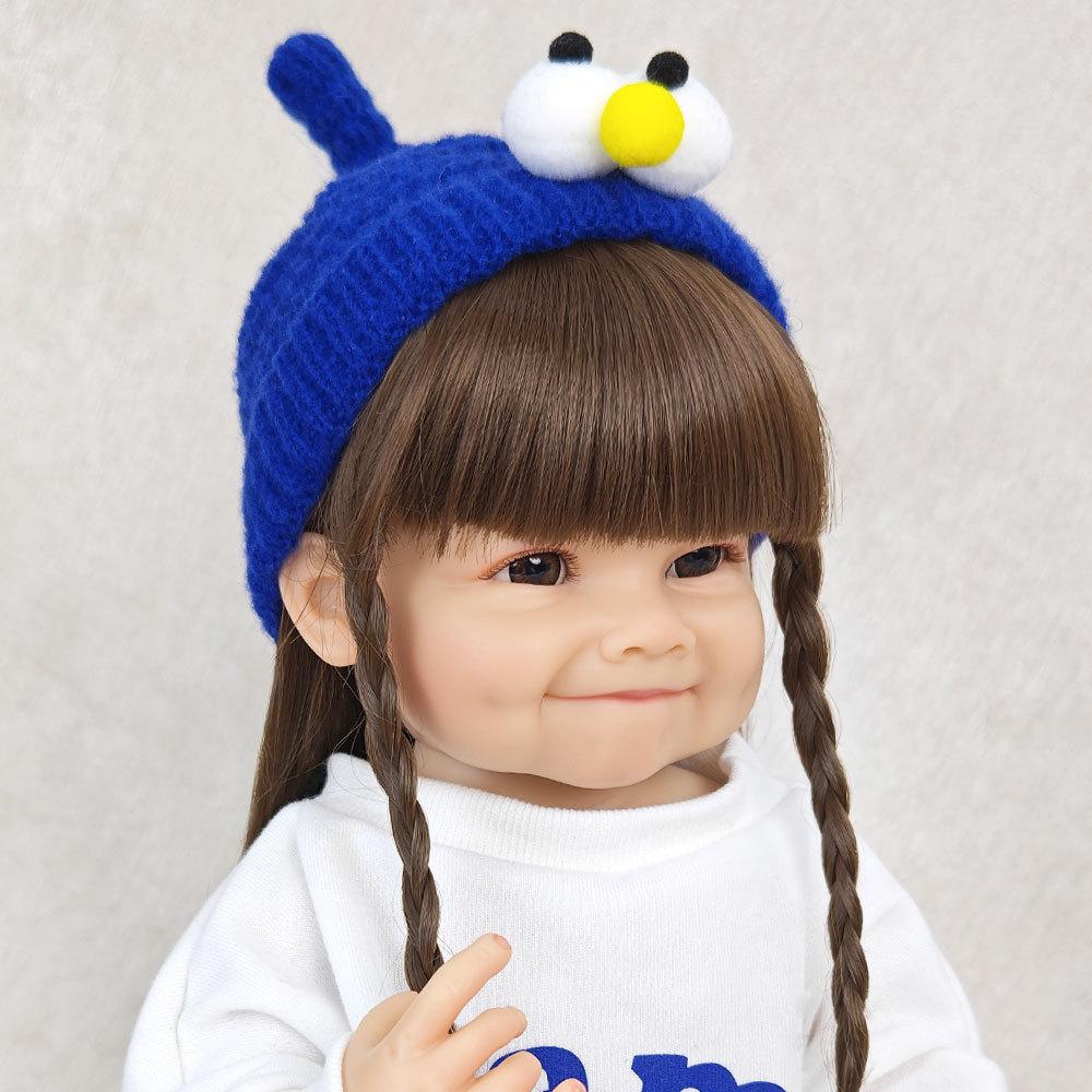 

22-дюймовая мягкая эмаль может ущипнуть реинкарнированную куклу 55 см, имитирующую детей, сопровождающих детей, игровой дом, игрушки, куклы, подарки на день рождения, предметы Full set (doll+clothes)