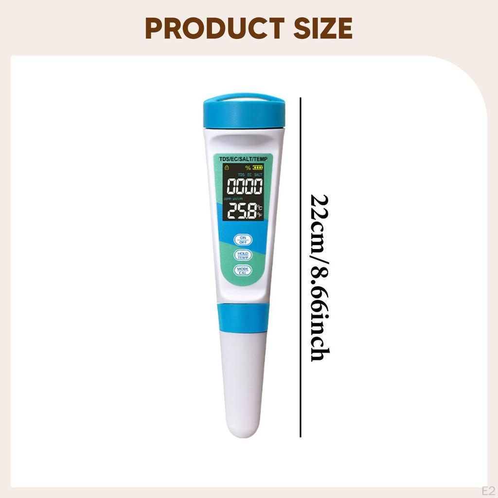 Water Quality Tester Digital Display Versatile Tds Temp Meter for Swim Spas Swimming