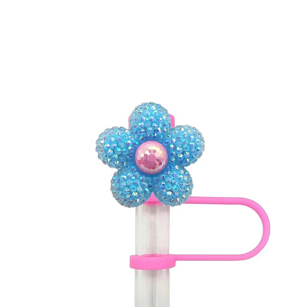 Blumen Strohhalm Kappen 10mm Silikon Strohhalm Spitzen Deckel Wiederverwendbarer Staubdichter Strohhalm Aufsatz für Stanleys Becher Partydeko